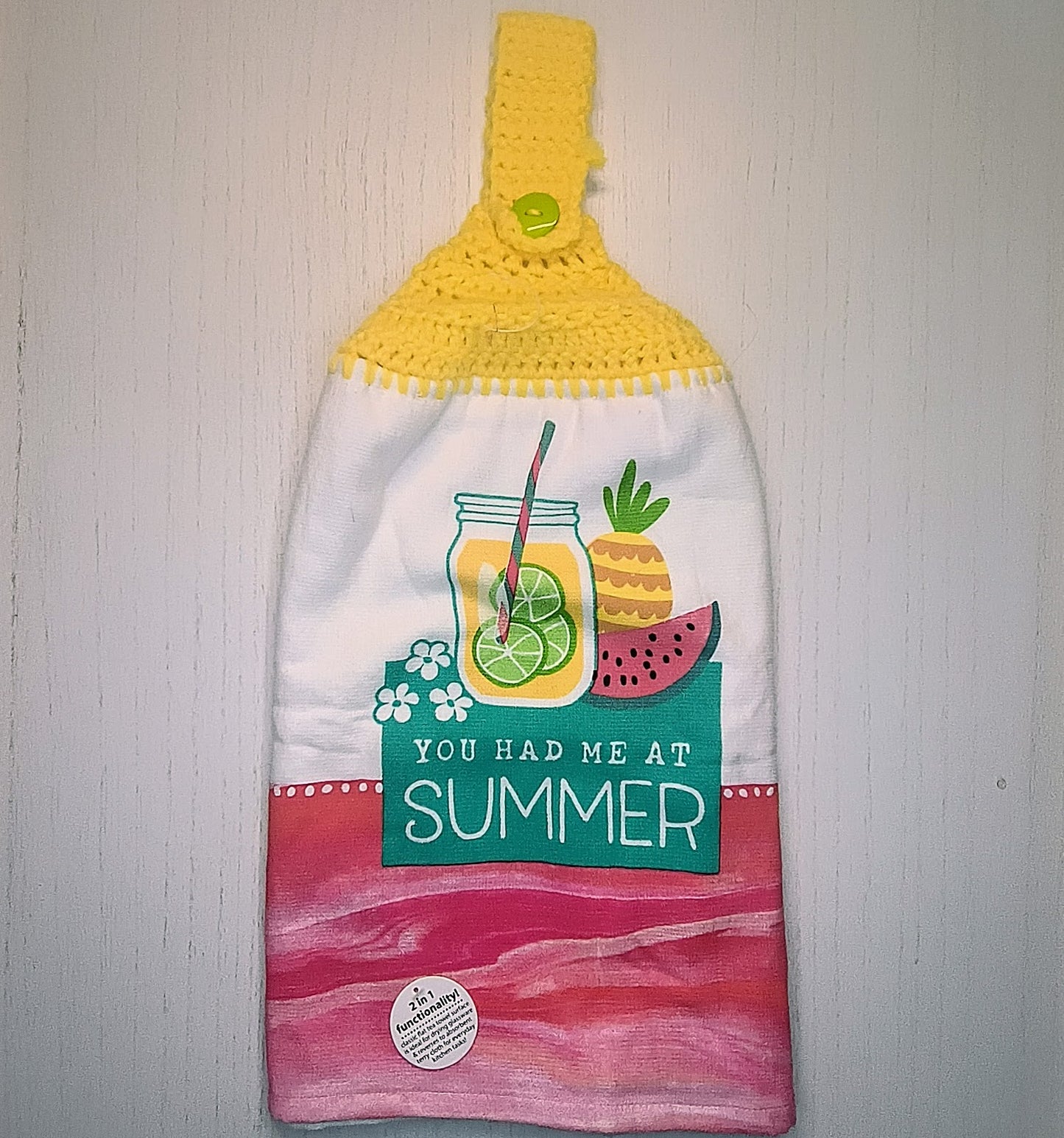Crochet Top “You Had Me at Summer” Hanging Kitchen Towel