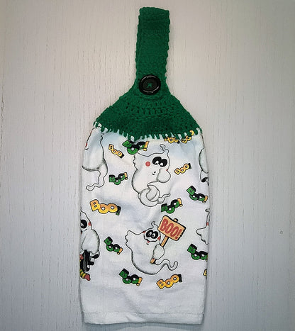 Crochet Top Halloween Ghost Kitchen Towel