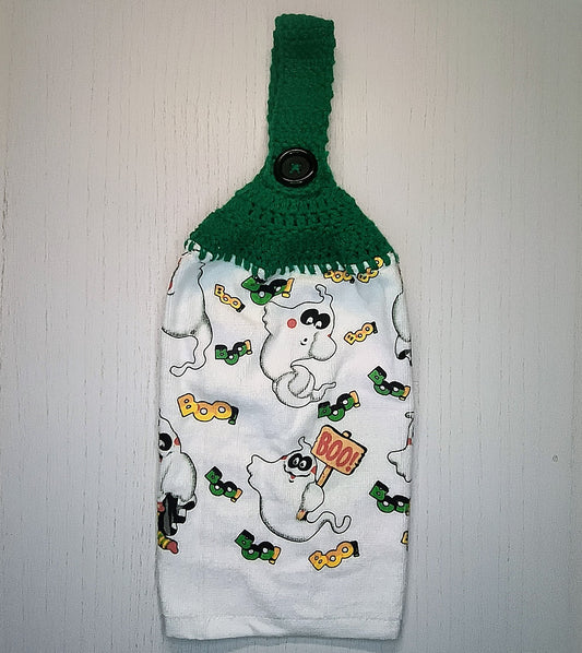 Crochet Top Halloween Ghost Kitchen Towel