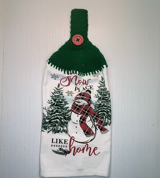 Snow Place Like Home Crochet Top Hanging Kitchen Towel