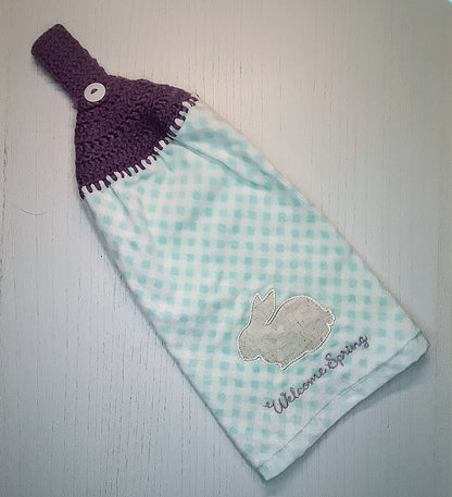 Crochet Top Spring Bunny Hanging Kitchen Towel