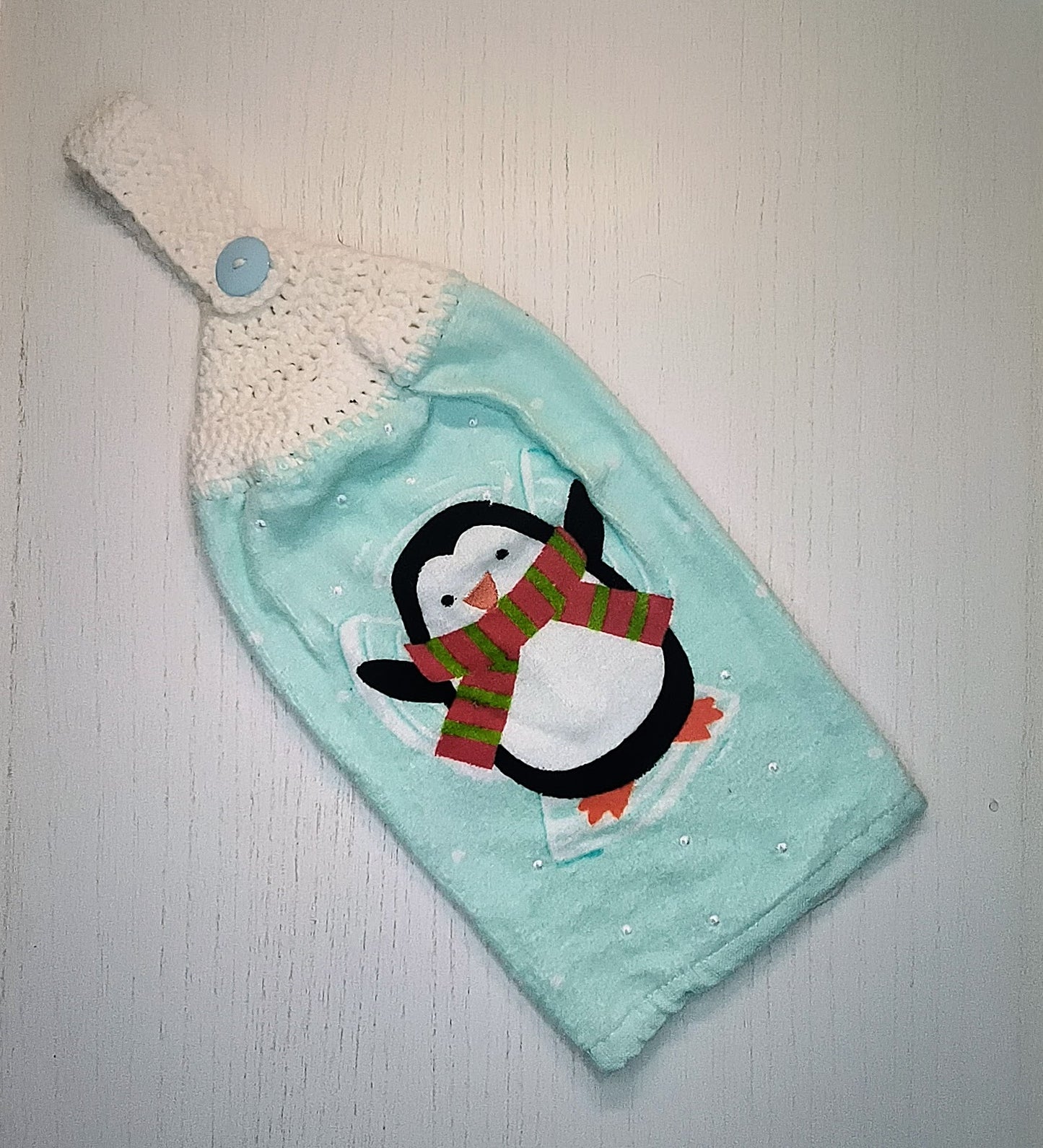 Crochet Top Penguin Kitchen Towel Set