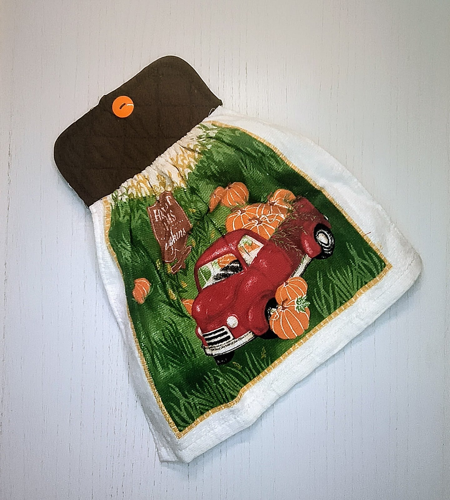 Pot Holder Top Red Truck Pumpkin Harvest Kitchen Towel
