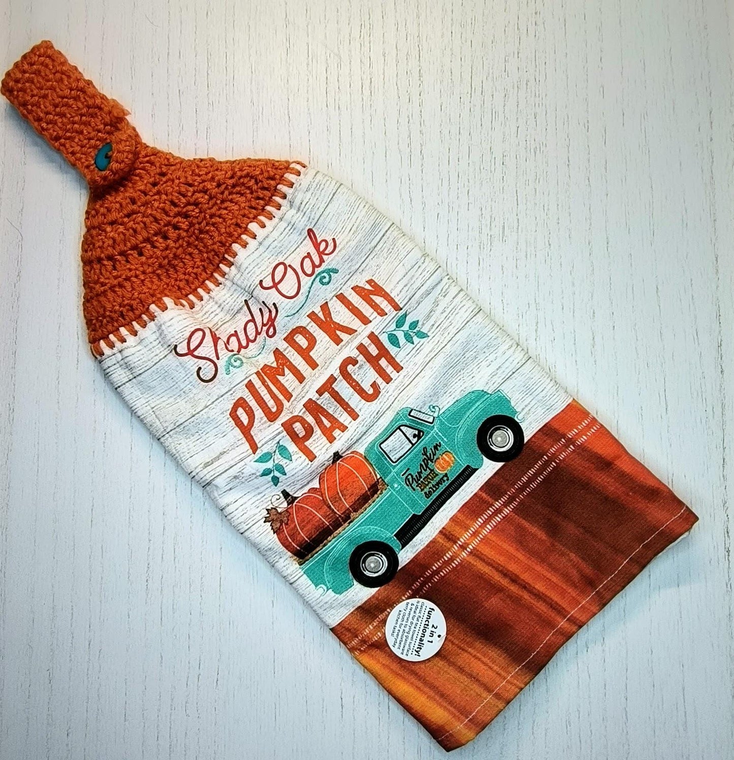 Crochet Top Shady Oak Pumpkin Patch Hanging Dish Towel