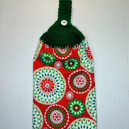 Festive Mandala Christmas Crocheted Top Kitchen Towel