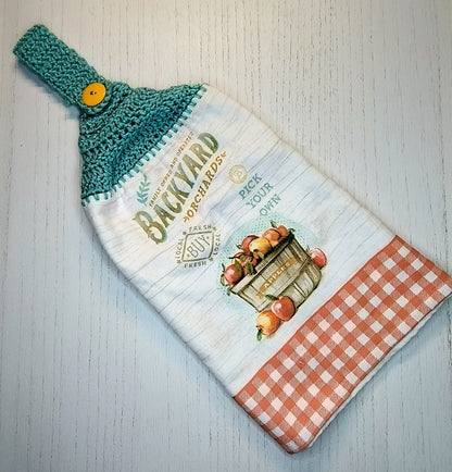 Crochet Top Orchard Harvest Hanging Dish Towel